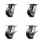 Service Caster 5 Inch Rubber on Aluminum Swivel Caster Set with Roller Bearings 2 Brakes SCC SCC-35S520-RAR-2-SLB-2 - alternate 3